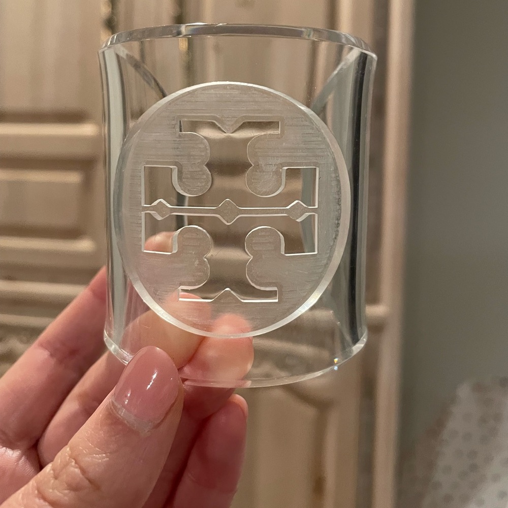 Tory Burch Clear Resin Wrist Cuff Jewelry Bracelet